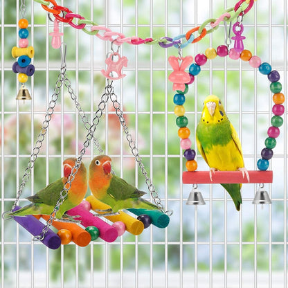 鸟长尾小鹦鹉玩具,摆动悬挂站立咀嚼玩具吊床攀登梯鸟笼彩色玩具适合小矮人、长尾鹦鹉、锥体、鹦鹉、米纳、爱鸟、翅膀 鸟长尾小鹦鹉玩具,摆动悬挂站立咀嚼玩具吊床攀登梯鸟笼彩色玩具适合小矮人、长尾鹦鹉、锥体、鹦鹉、米纳、爱鸟、翅膀