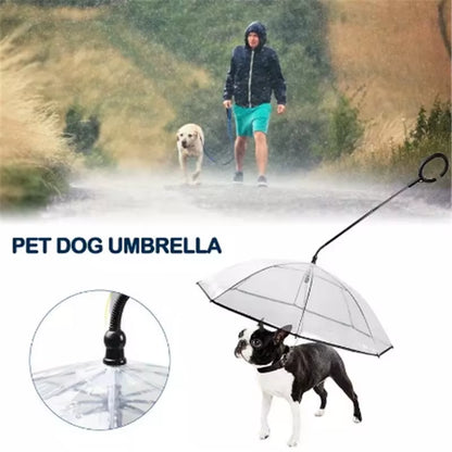 2023 New Pet Umbrella Leash Rainproof Snowproof Dog Umbrella Leash for Small Dogs Steerable Adjustable Doggy Outdoor Umbrella