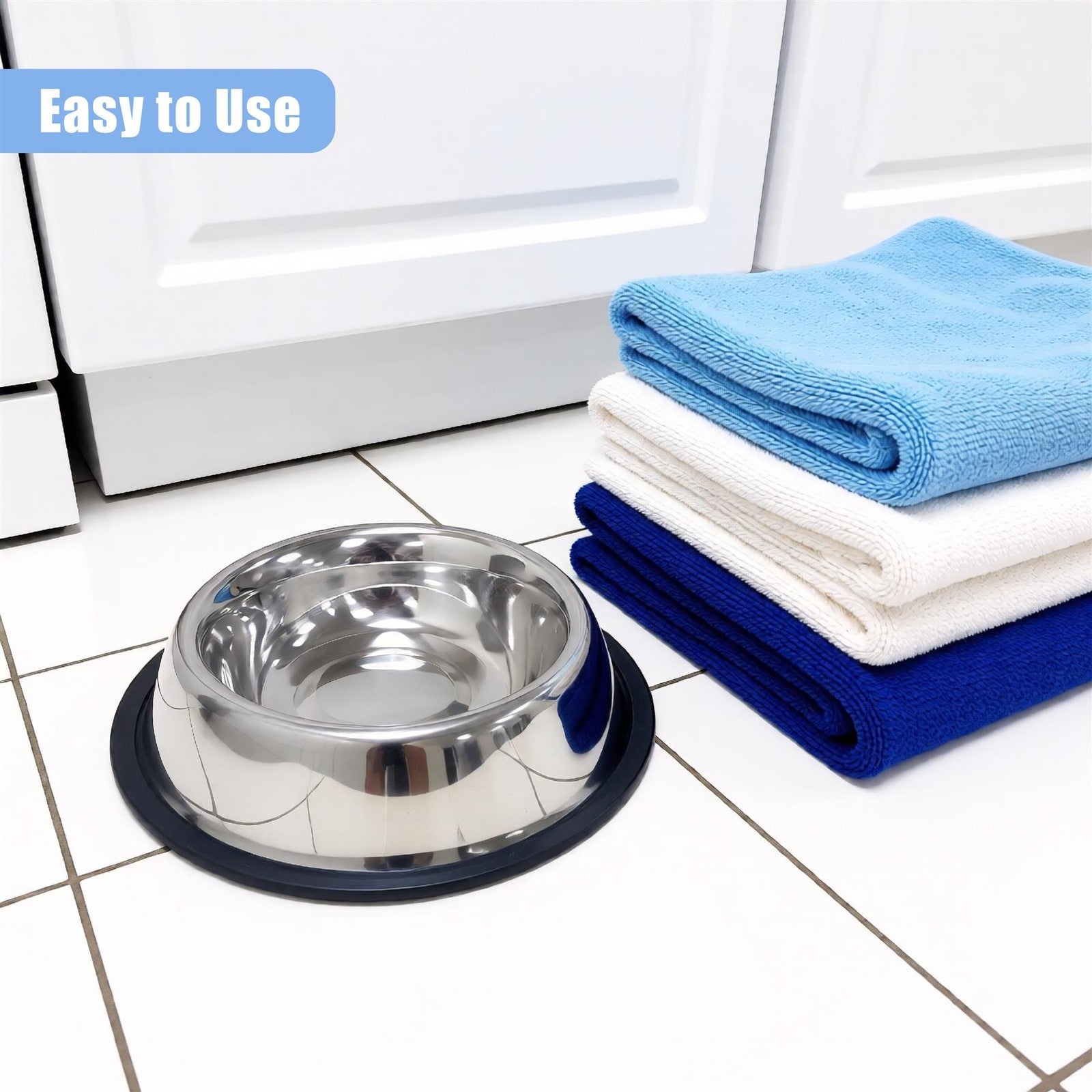 Stainless Steel Dog Bowl Large Non Slip Metal Food Water Rust Resistant 2 Pack