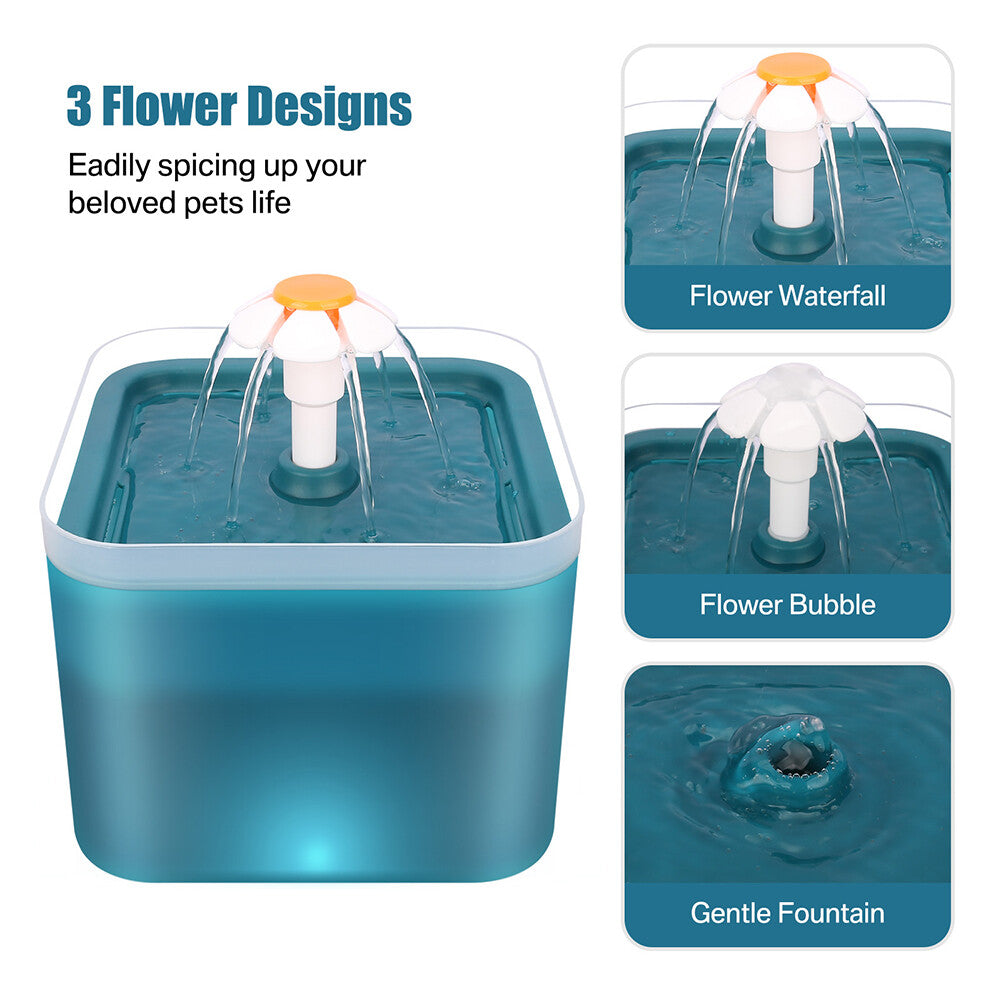 2L Cat Water Fountain Drinking Automatic Pet Dispenser Activated Carbon Filter