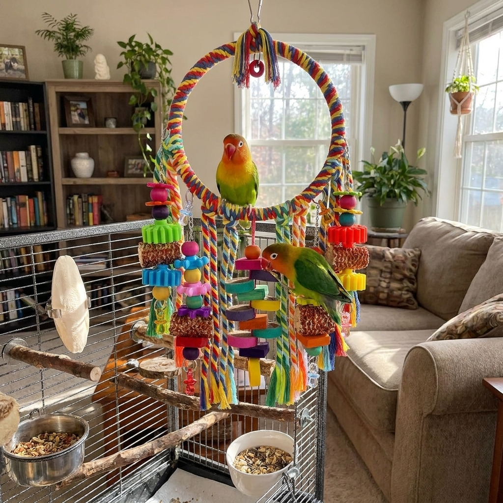 Bird Rope Swing Perch Toy