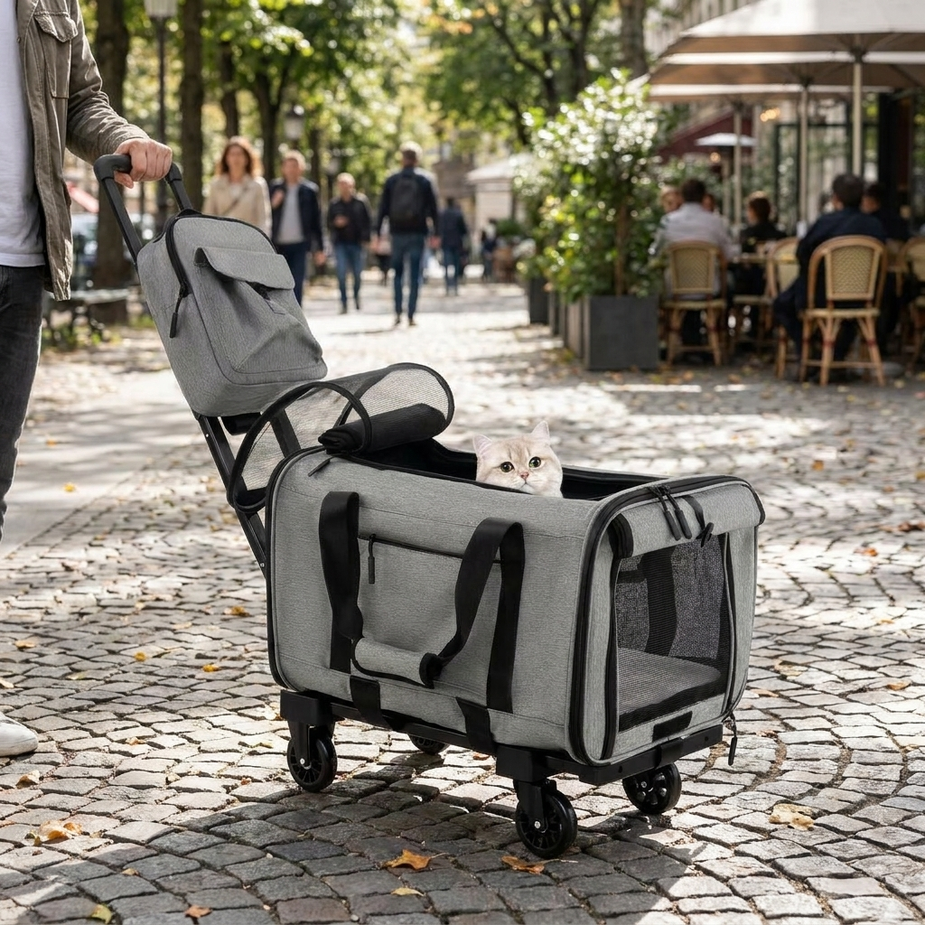 Large Rolling Cat Dog Carrier