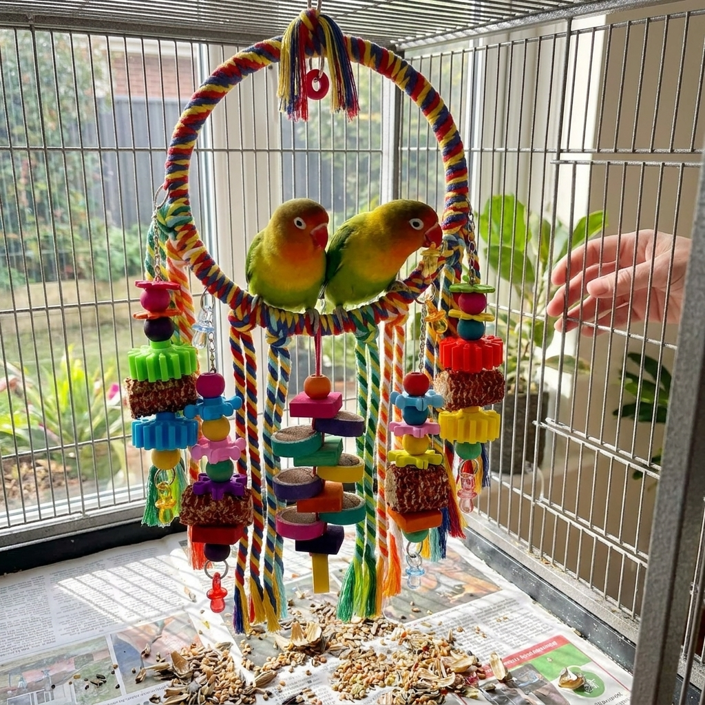 Bird Rope Swing Perch Toy