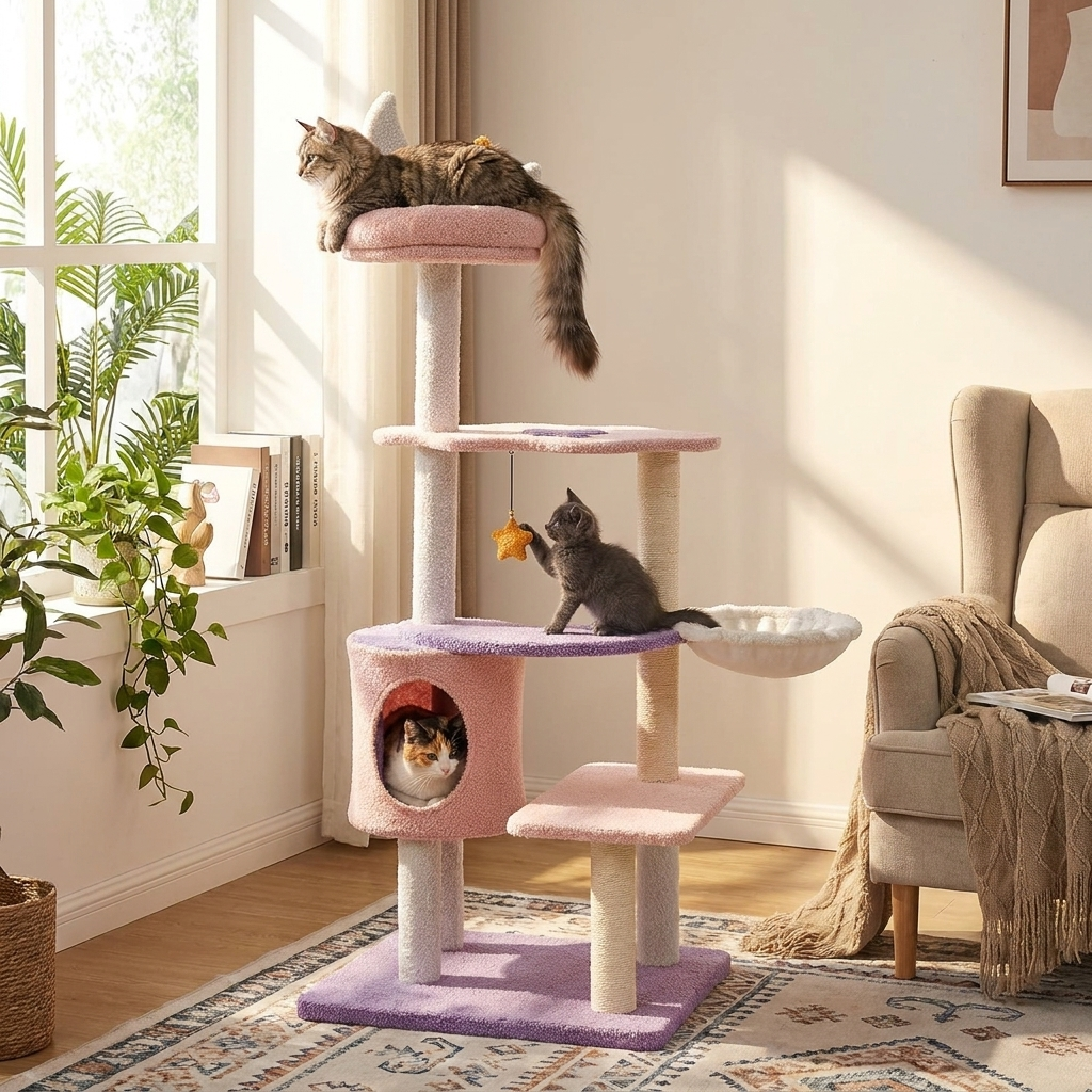 Multi-Level Cat Tree with Sisal Scratching Posts