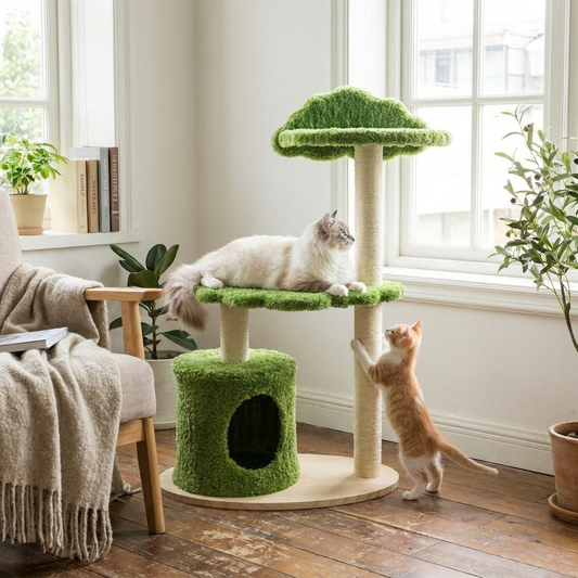 Wooden Cat Tree 97Cm Tall