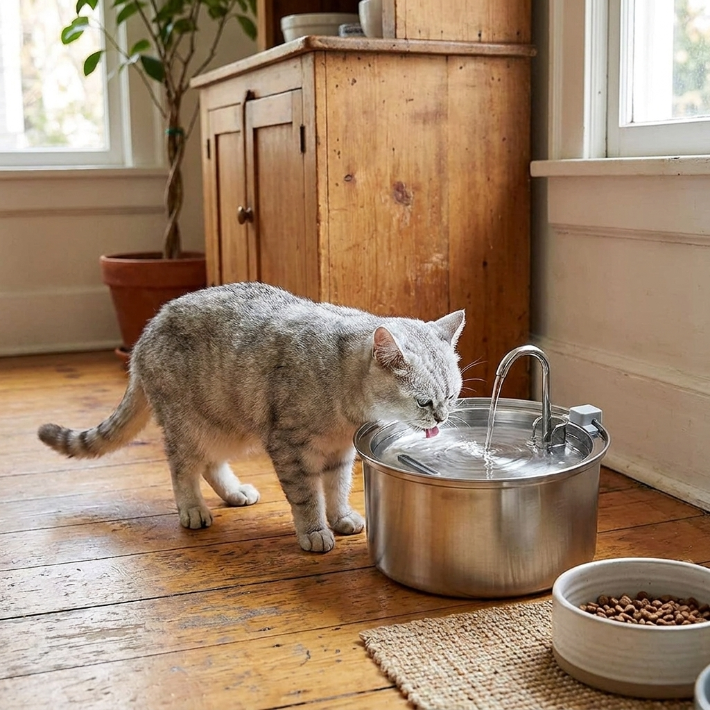 Stainless Steel Pet Water Feeder Automatic Fountain