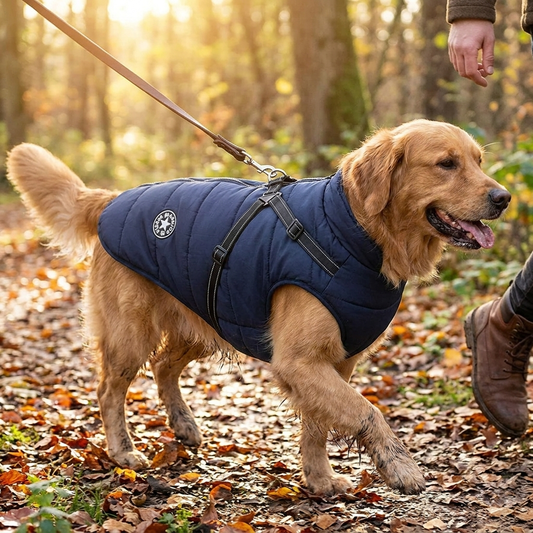 Dog Coat Waterproof with Harness Jacket Raincoat Winter