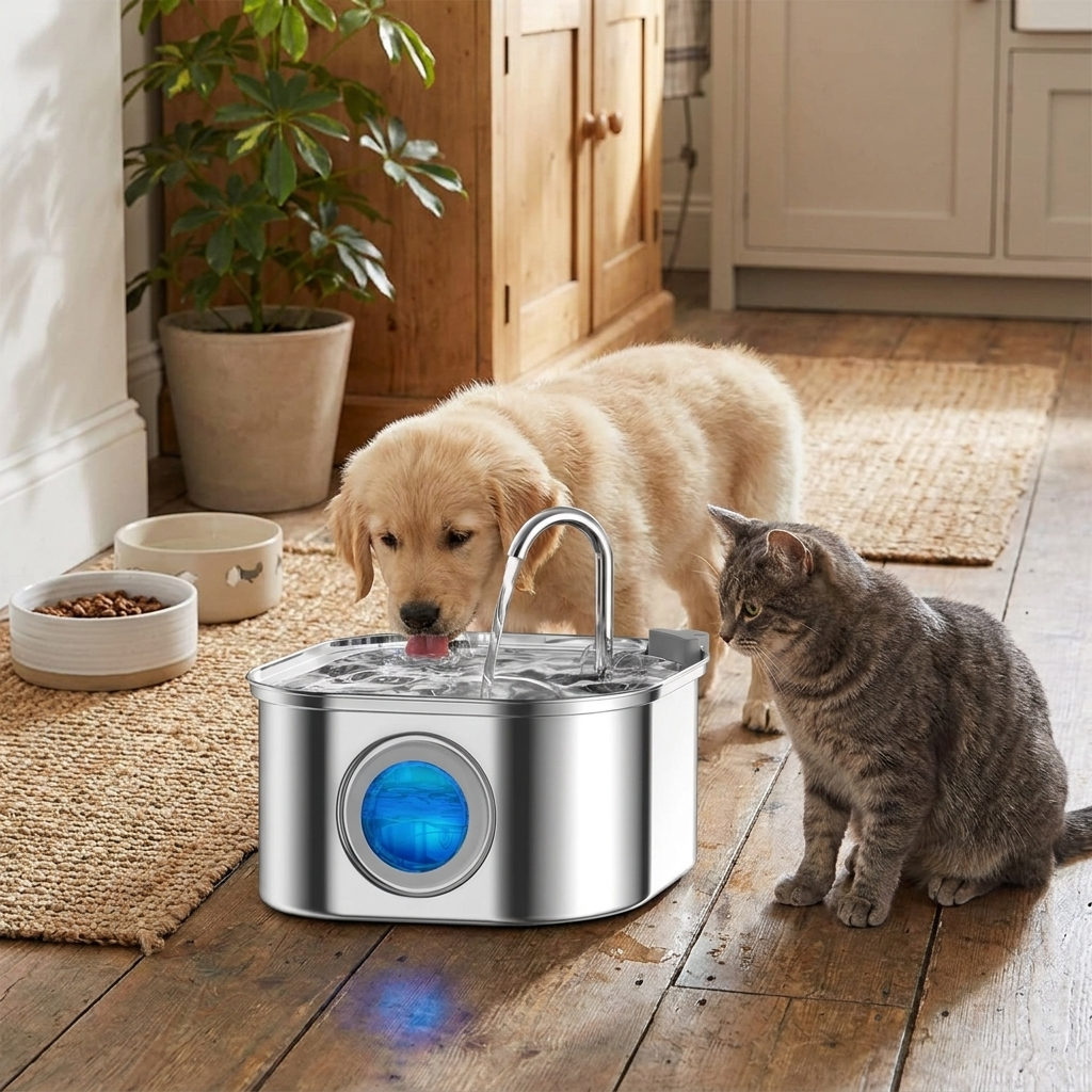 3L Stainless Steel Cat Water Fountain