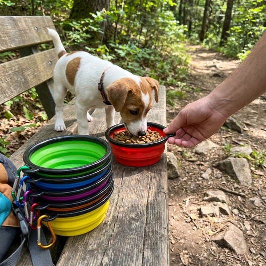 Durable TPR Portable Pet Food Bowl Silicone Collapsible