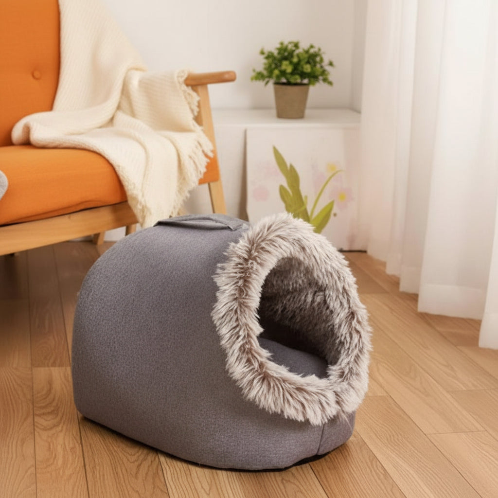 Self-Warming Winter Cat Cave Bed
